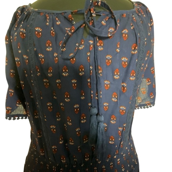 J Gee Free People inspired Blue Paisley Print Boho Dress - Picture 8 of 15